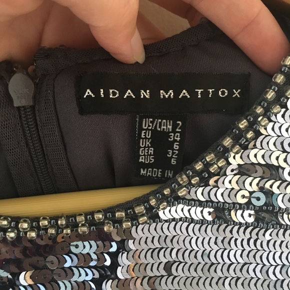 Aidan Mattox Sequin Striped Cocktail Dress - Picture 5 of 5